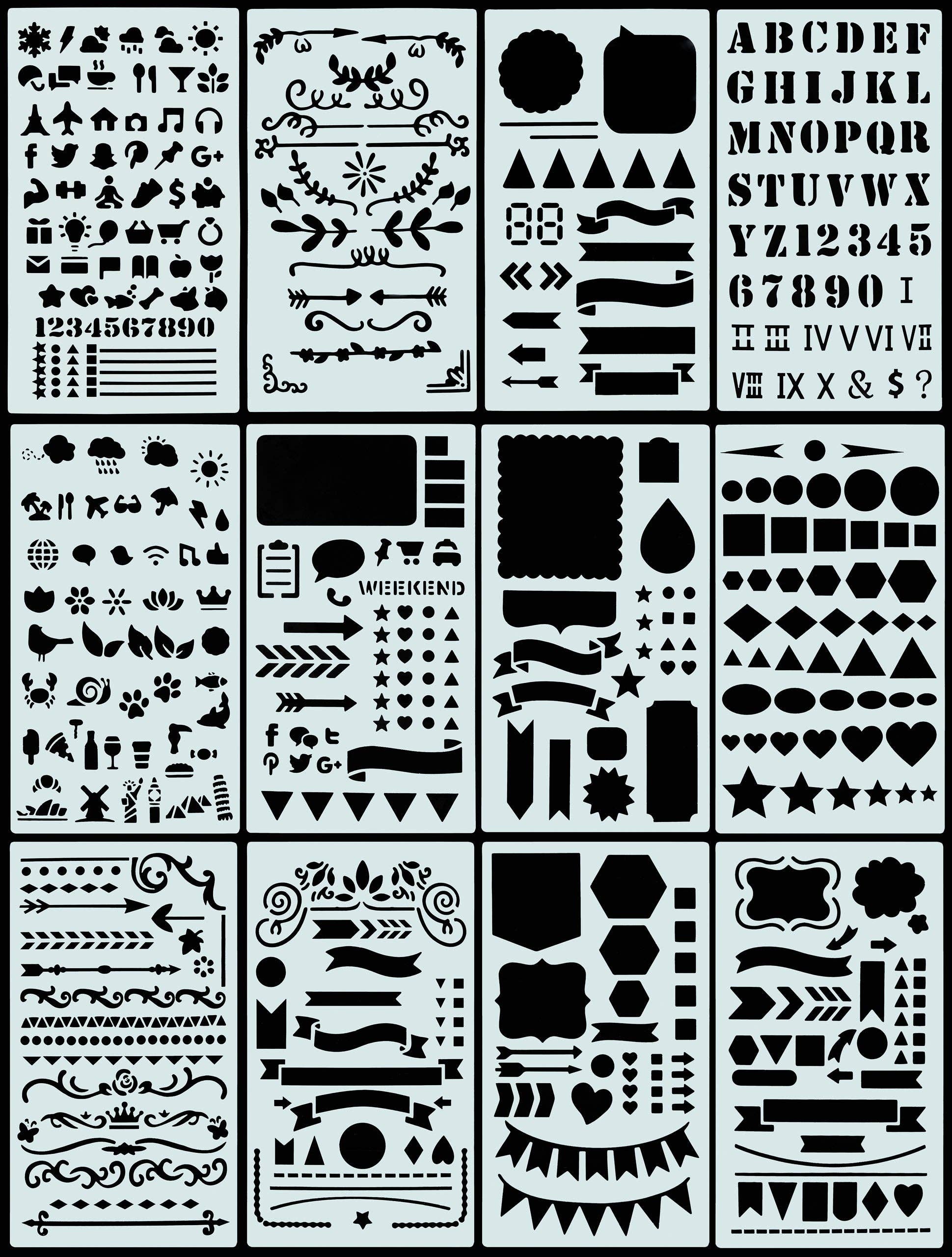 Peter Pauper Press - Wholesale Stencil/Craft Die - Essentials Dotted Journal Stencil Set