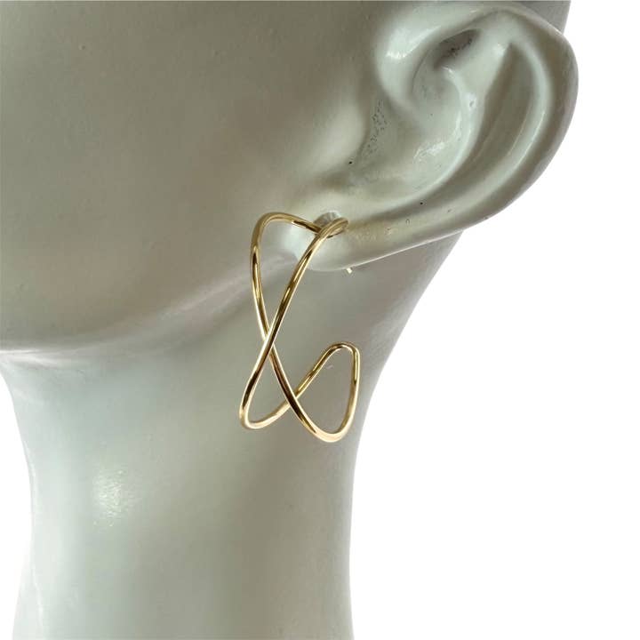 Modern twist statement hoops for wholesale by VB&CO Designs Handmade Jewelry