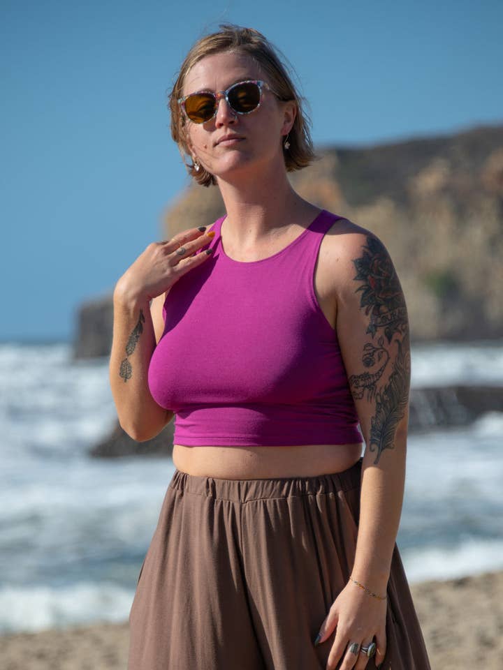 Zig Zag Asian Collection - Wholesale Tank Top - Women's - High Neck Crop Top9