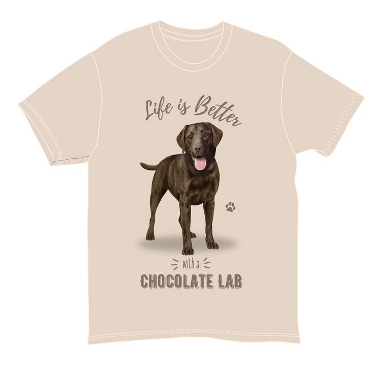 T-Shirt Labrador, Chocolate Pet Lover - 100% Algodão - Unissex por atacado de E&S Pets