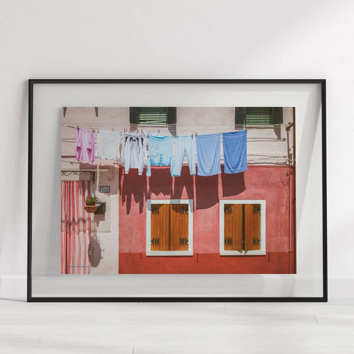 Islands of Venice Art Print - Salmon Pink for wholesale by Neon Gray
