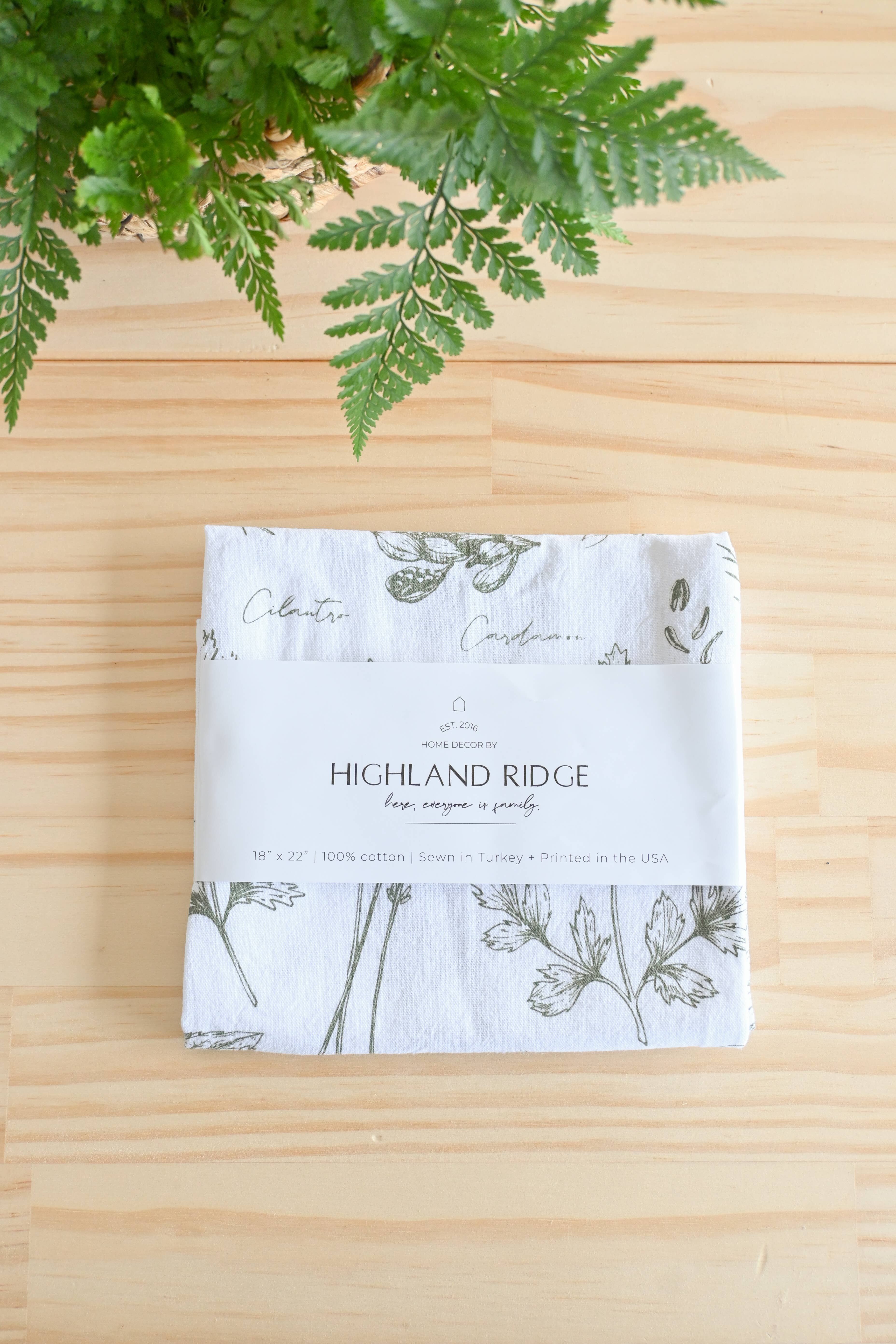 Highland Ridge  |  Handmade Home Decor - Wholesale Tea Towel - Kitchen Herbs Tea Towel10