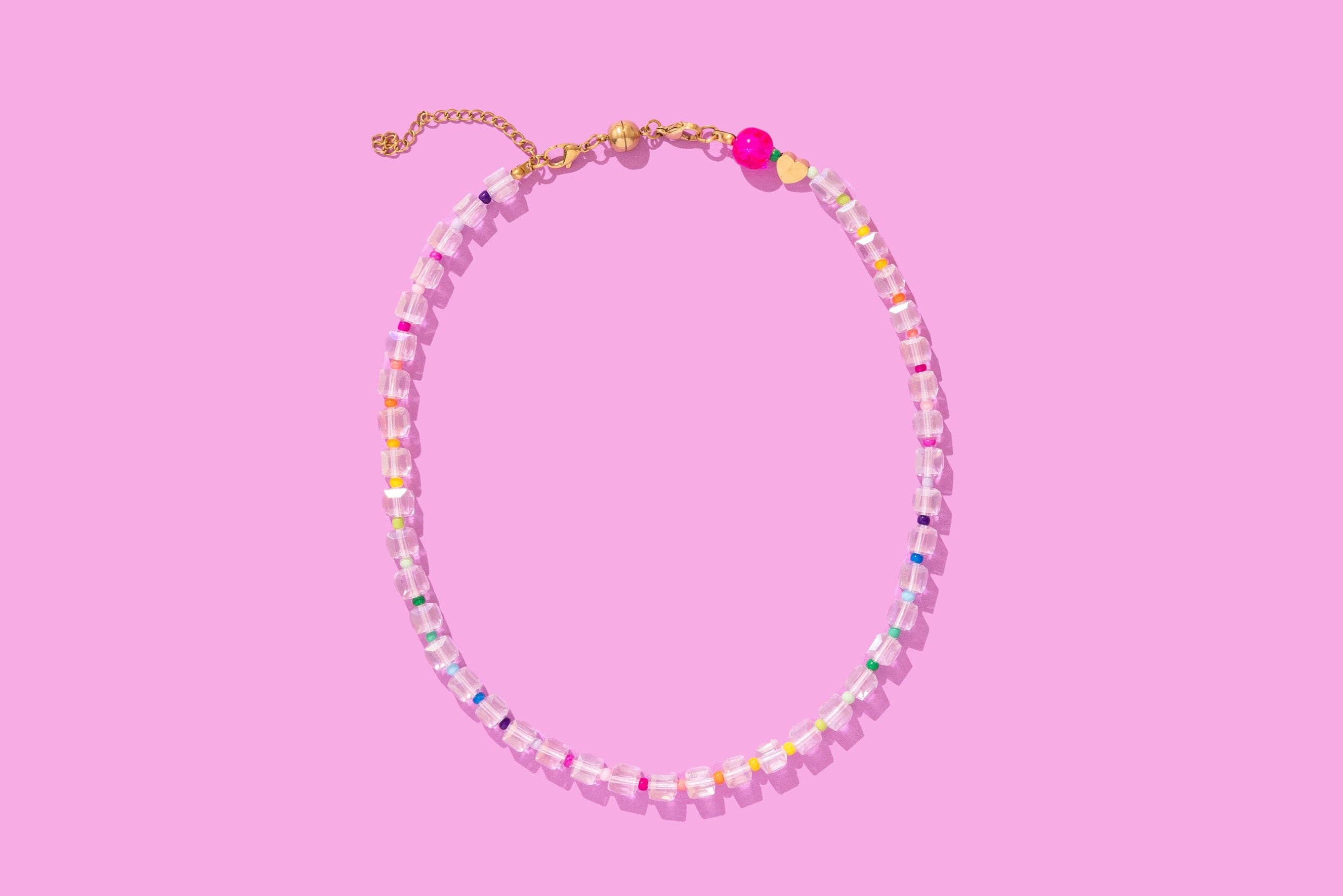 Taylor Elliott Designs - Wholesale Beaded/Pearl Necklace - Beaded Necklace - Clear + Multi-Colored - Jenn