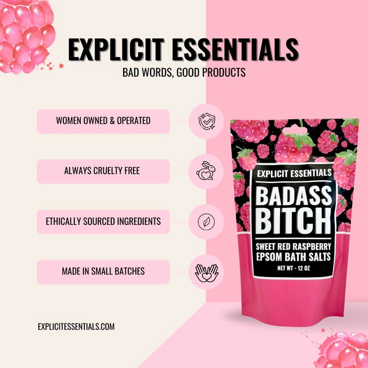 Explicit Essentials - Wholesale Bath Salts - Bad Ass Bitch Bath Salts 12oz Bag 2