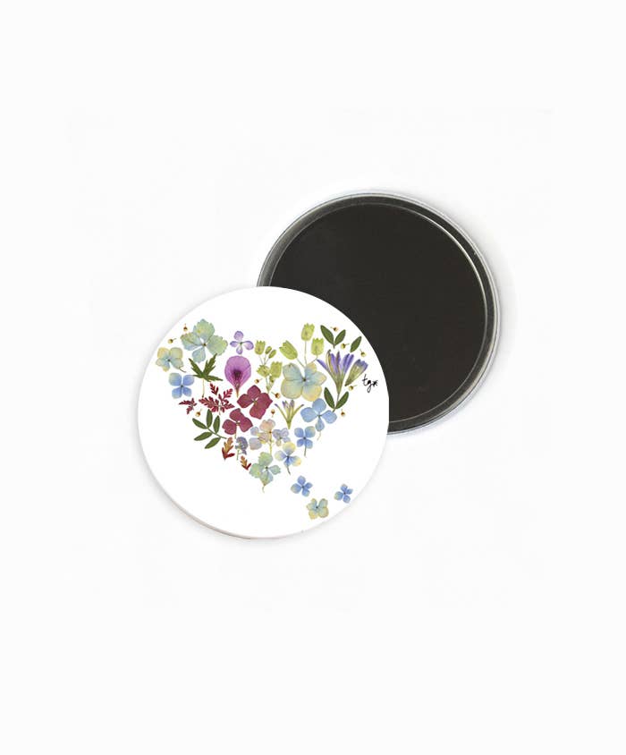 Thévy Guex - Wholesale Compact Mirror - PASTEL FLORAL HEART POCKET MIRROR