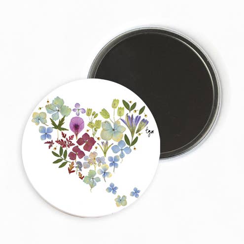 Thévy Guex - Wholesale Compact Mirror - PASTEL FLORAL HEART POCKET MIRROR0
