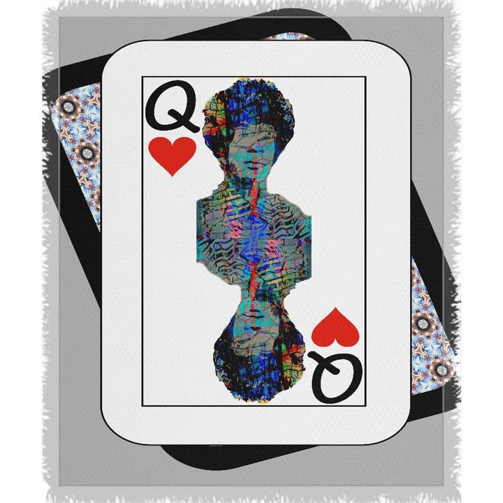 Coperta intrecciata «Play Your Hand... Regina Cuore No. 2» per la vendita all'ingrosso da parte di 3 Piece Urban Artisan