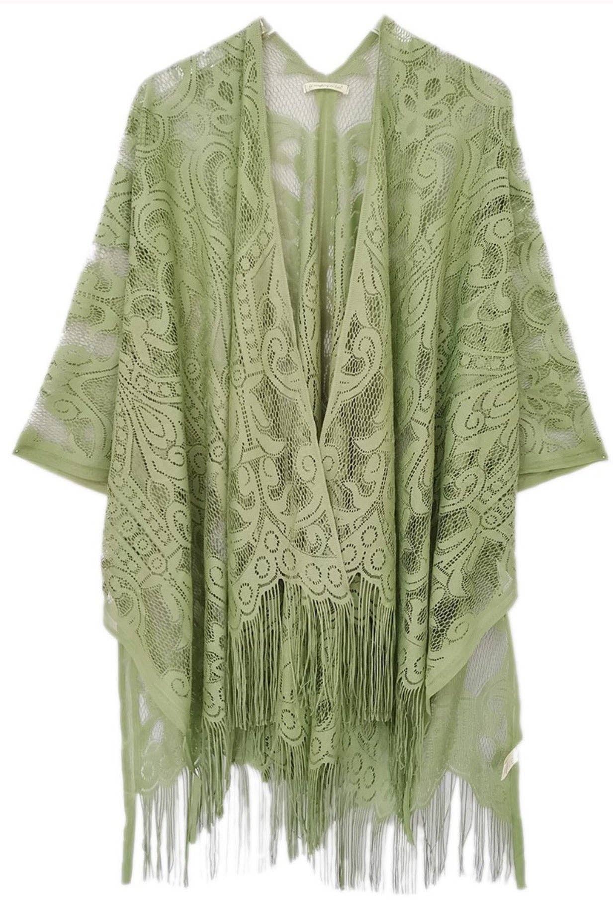 Ellison+Young - Vendita all'ingrosso Kimono - Donna - Elegante kimono con frange in pizzo0