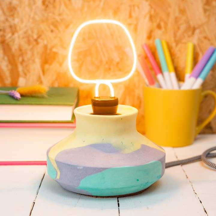 Jesmonite pastel lamp for wholesale by Nine Angels