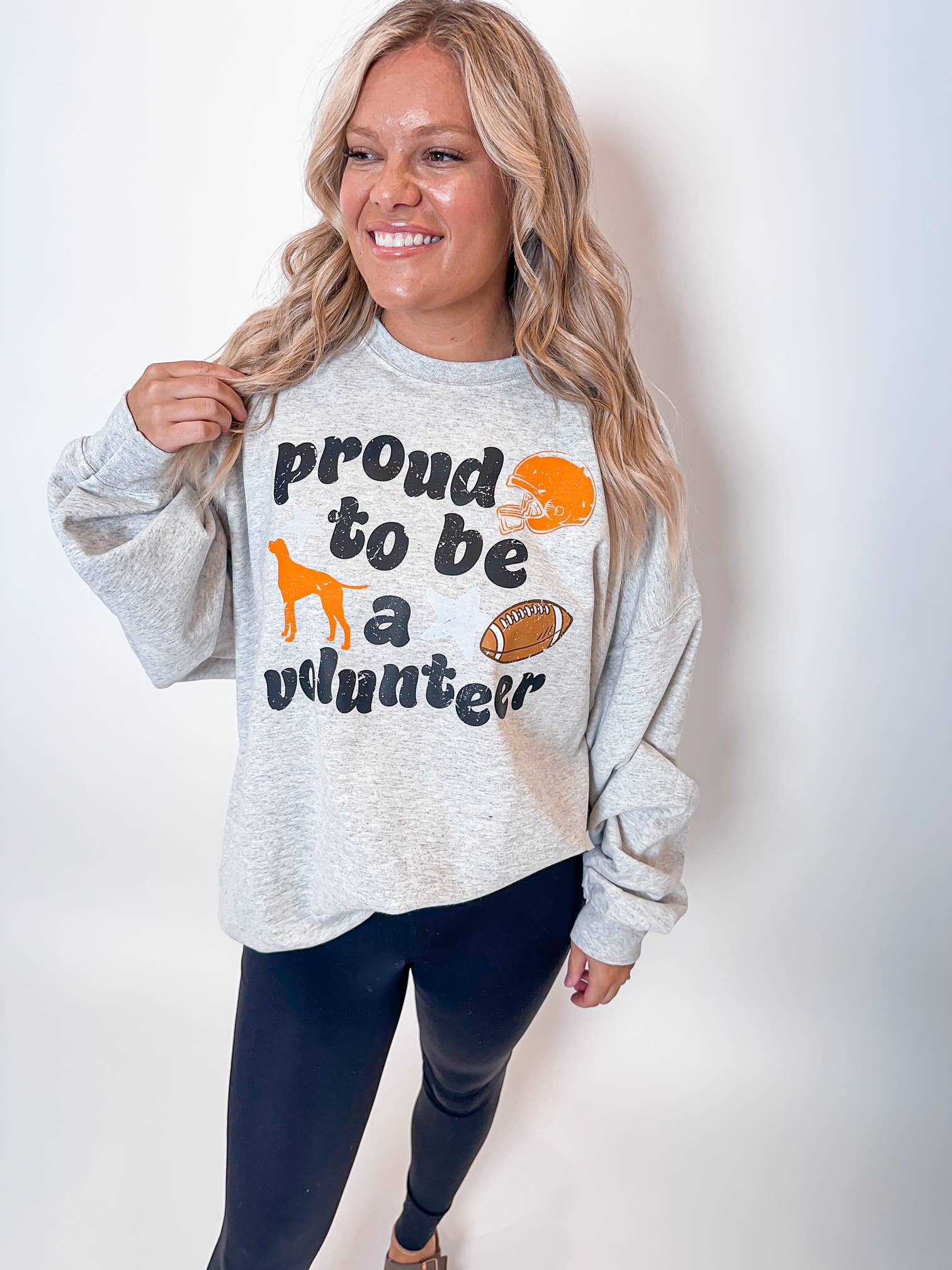 Wicker Road Boutique - Wholesale Graphic Sweatshirt - Women's - Proud to be a TN Volunteer Ash Sweatshirt1