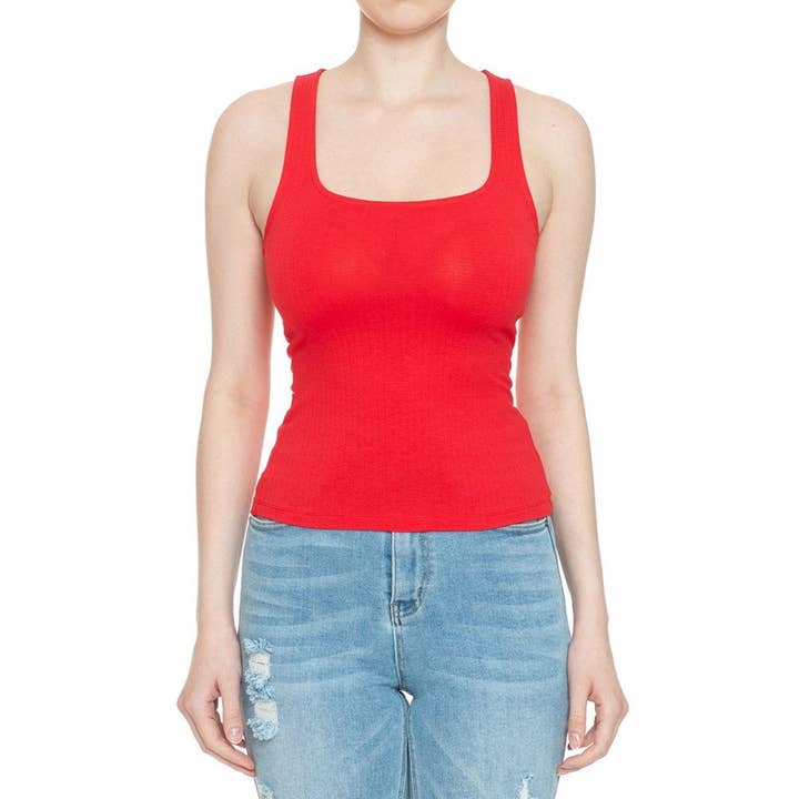 UP CLOTHING - Wholesale Tank Top - Women's - SQUARE NECK POINTELLE TANK TOP