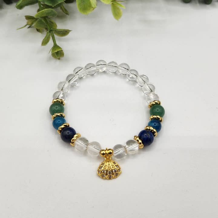 Meraki Gemstones - Wholesale Beaded bracelet - CALM WATERS-C. Quartz/Blue Apatite/Aventurine/Lapis Bracelet2