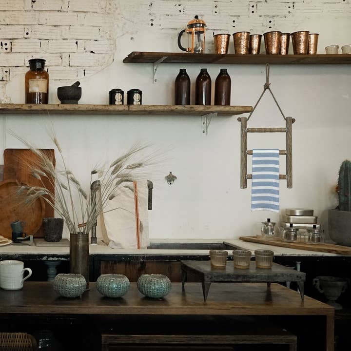 Wilco Home - Wholesale Tea Towel - Tea Towel 3-Rung Wall Ladder with Rope Hanger8