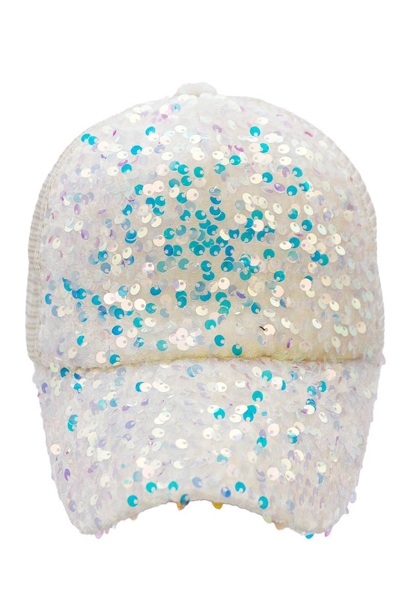 Cap Zone - Venta al por mayor Gorra trucker - Mujer - Gorra de camionero de poliéster adornada con lentejuelas metálicas4