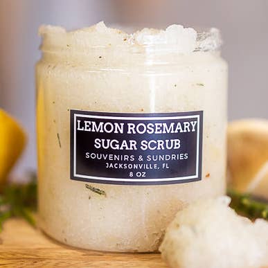 Lemon Rosemary Sugar Scrub for wholesale by Souvenirs & Sundries