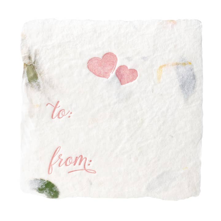 Oblation Papers & Press - Vente Étiquette cadeau - Étiquette typographique en papier fait main à motif floral Petite Amour0