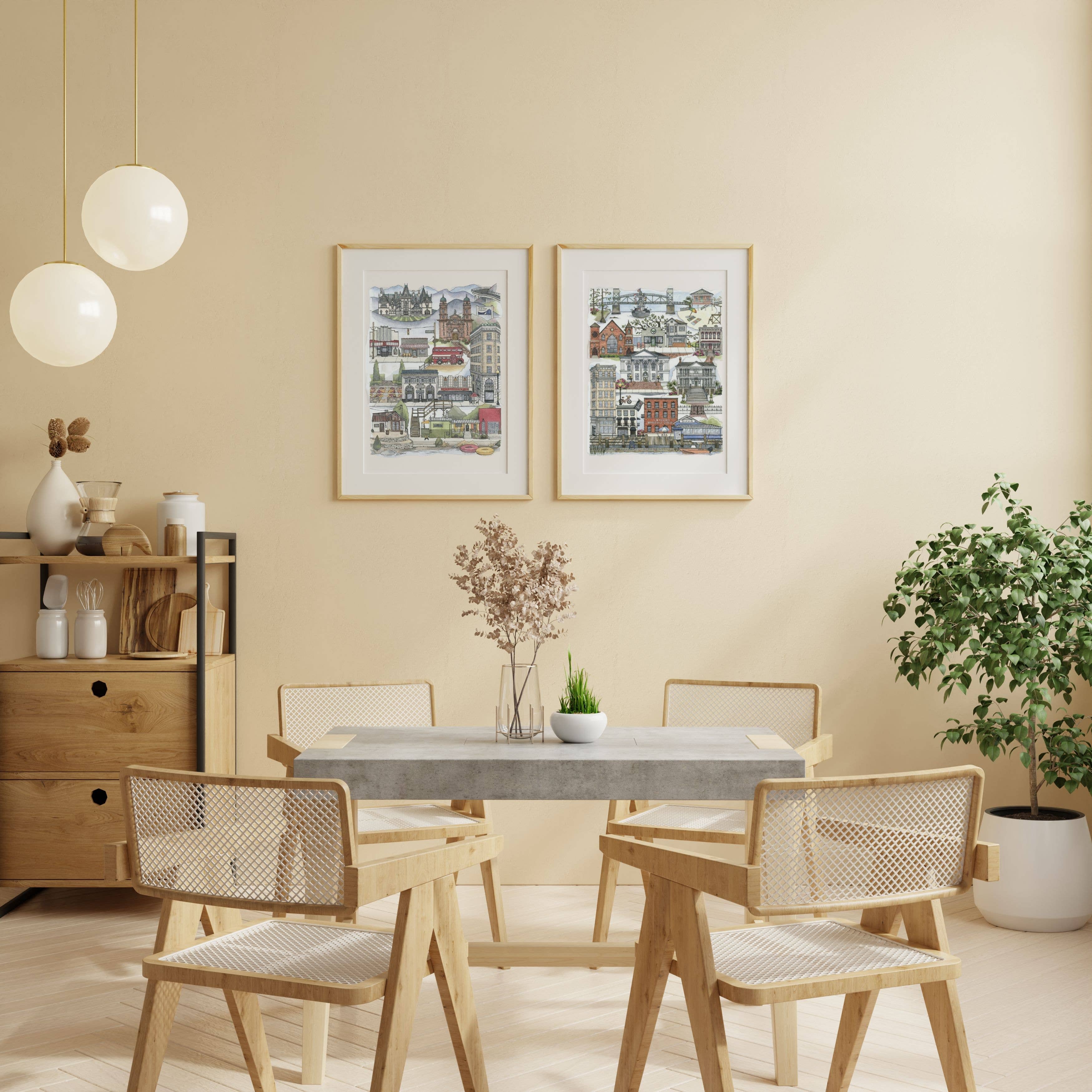 Papermill Creative - Wholesale Art Print - Asheville, North Carolina watercolor art print2