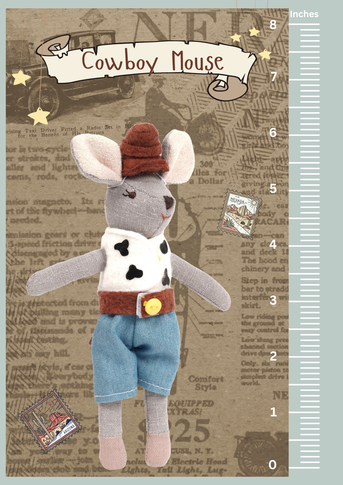 LEVLOVS - Wholesale Knuffels - Kinderen en baby - Cowboymuis knuffel1