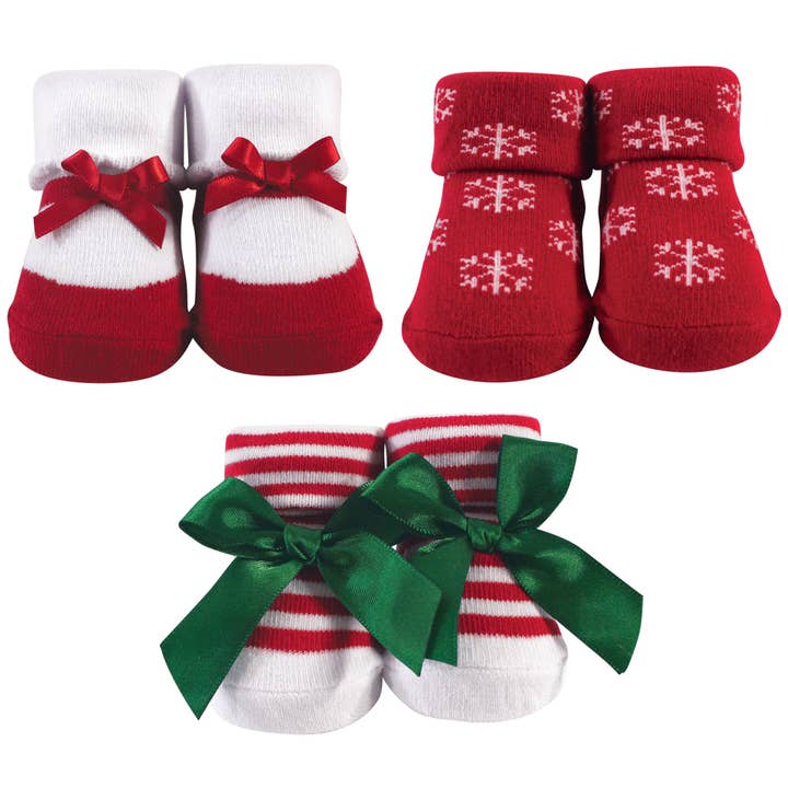 Coffret cadeau en boîte de chaussettes pour bébé Hudson, floon de neige de Noël pour la vente par BabyVision