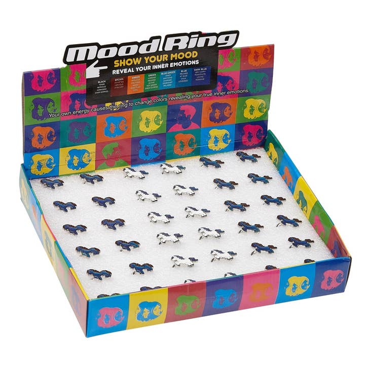 AWST Int'l Colorful Horses Mood Ring Display for wholesale by AWST Intl