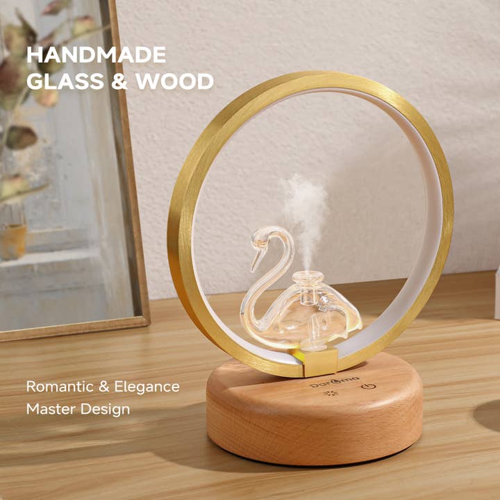 DAROMA - Wholesale Electronic Diffuser - Waterless Handmade Glass-Wood Essential Oil Diffuser3