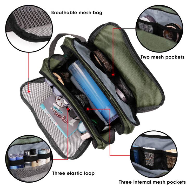 wandf - Wholesale Toiletry Bag - Unisex - Toiletry Bag Hanging Dopp Kit Water Resistant Shaving Bag11