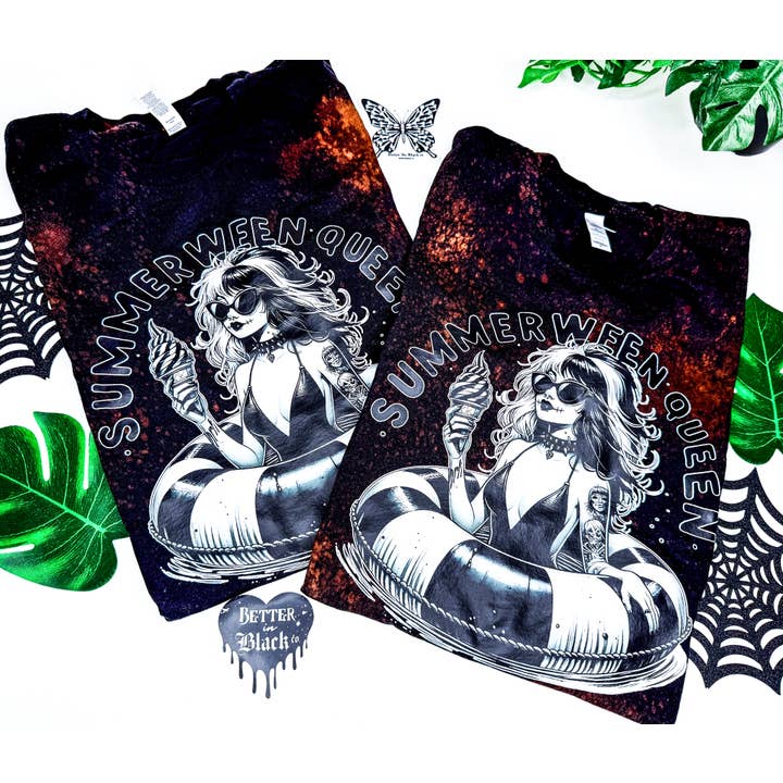 Summerween Queen - Reverse Bleach Summer Spooky - Goth Edgy for wholesale by Better In Black Co