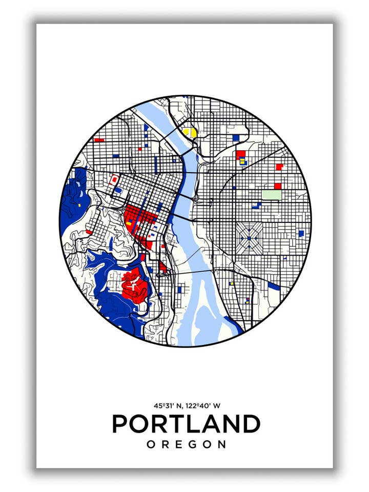Kort over Portland 1 for engroshandel hos Stanley Print House