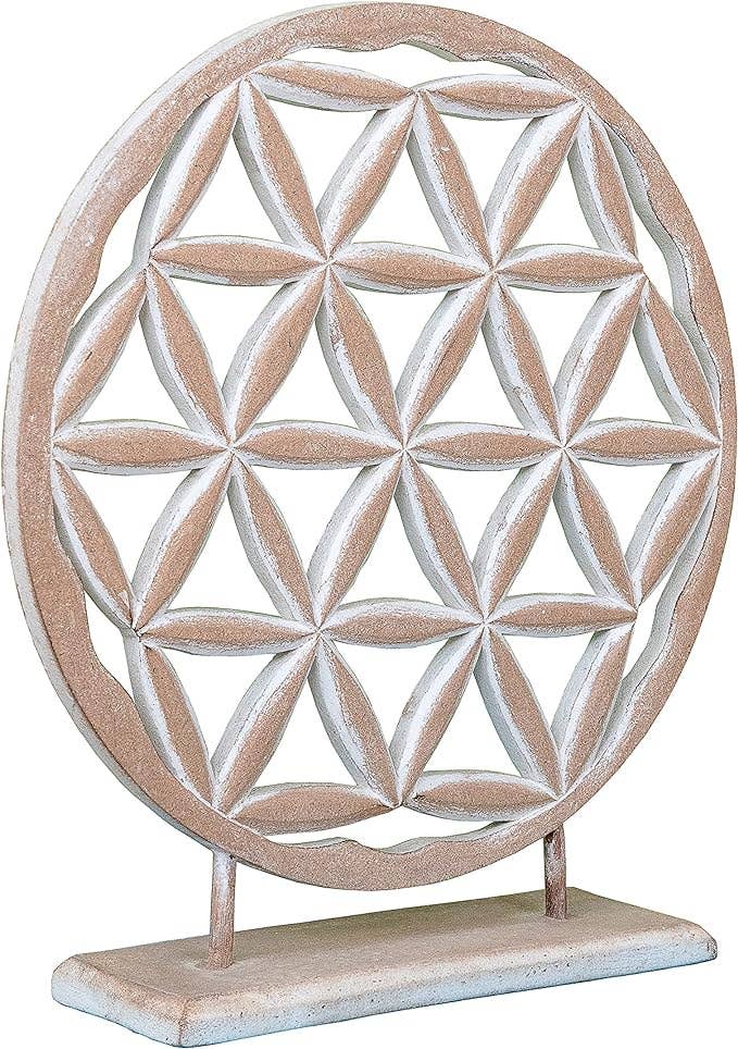 OMA - Eclectic Home - Wholesale Sculpture - Flower Life Wooden Sculpture Chakra Yoga Meditation Decor1
