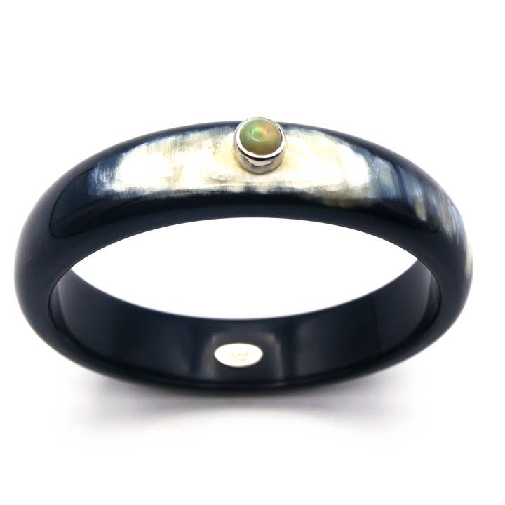 COUCOT - Wholesale Bangle Bracelet - Horn bangle bracelet 15mm set with 1 stone 6mm5