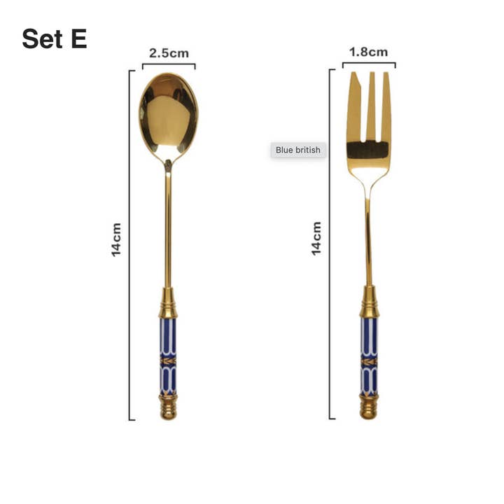 Homerely (We Cover All Import Duties) - Wholesale Assorted Cutlery Set - Vintage Gold Spoons Fork Set4