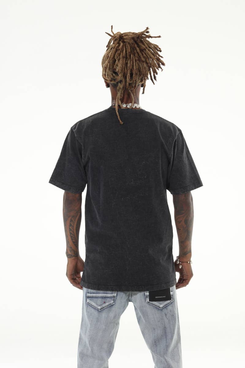 Stylo - Wholesale T-Shirt - Men's - Heavyweight Acid Wash Black Tshirt4