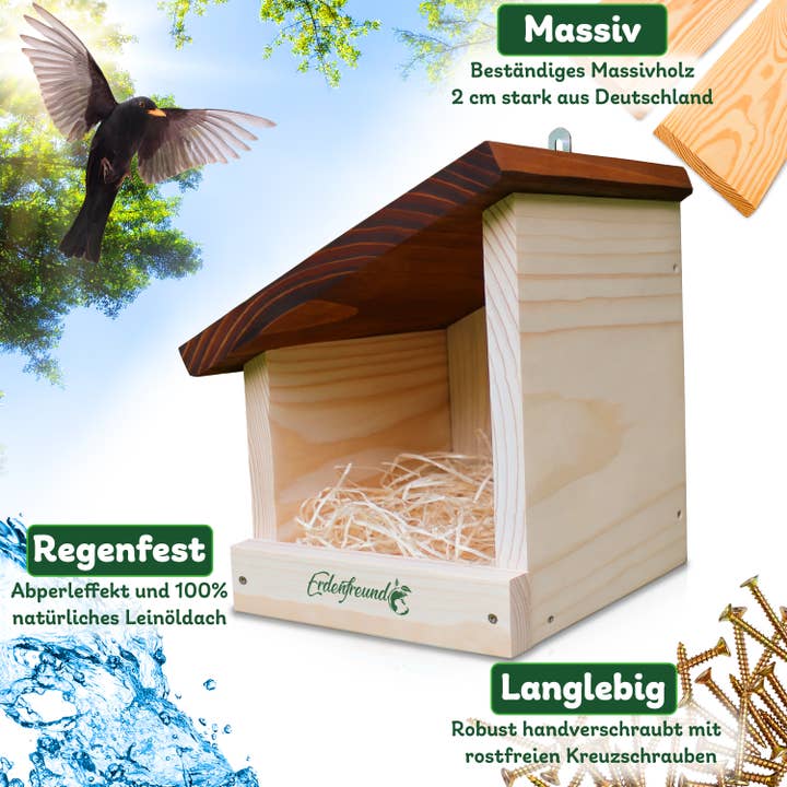 Erdenfreund – wholesale Bird house – ERDENFREUND® Blackbird Nest Box1