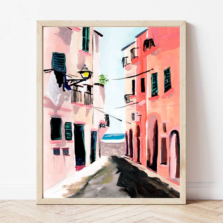 Portofino Kunsttryk - Amalfikysten Vægkunst for engroshandel hos Medjool Studio Art Print Shop