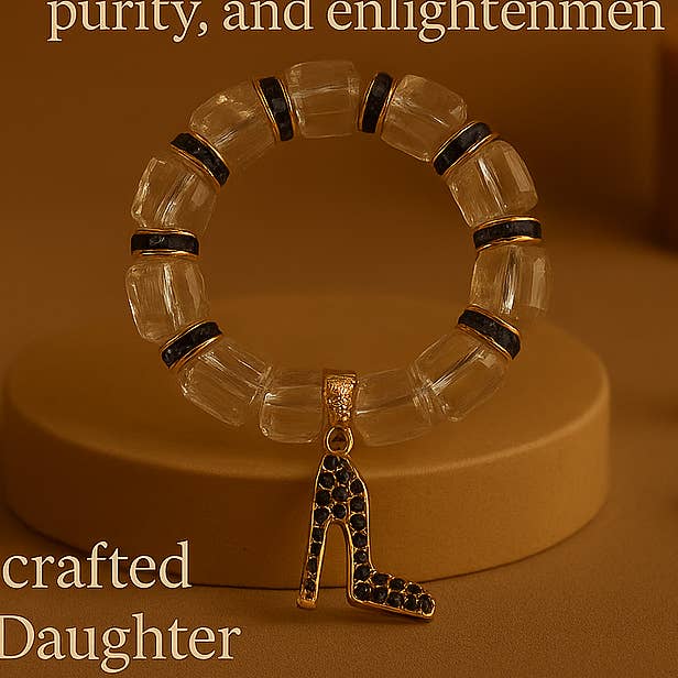 Cristallo trasparente con pompa blu e dorata per la vendita all'ingrosso da parte di Ruby’s Daughter