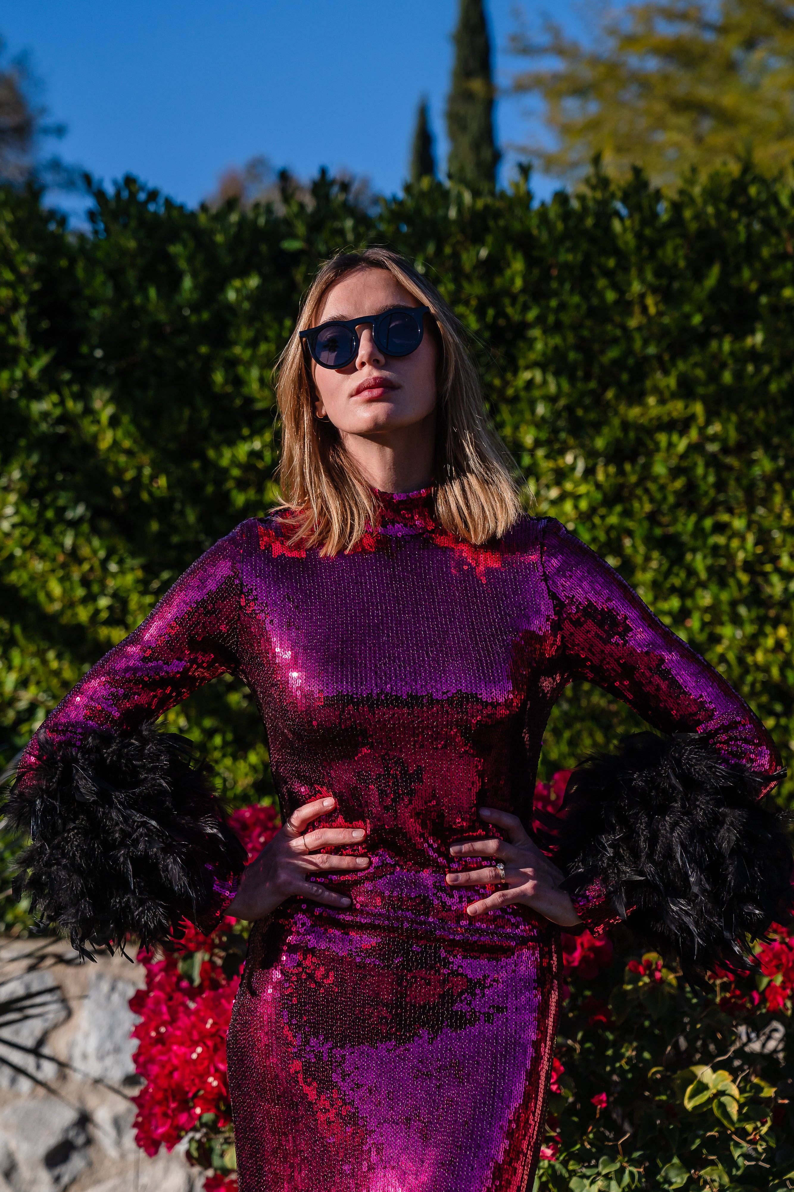 Jennafer Grace - Wholesale Jurk - Dames - Julianne jurk met lovertjes in zwarte kers7