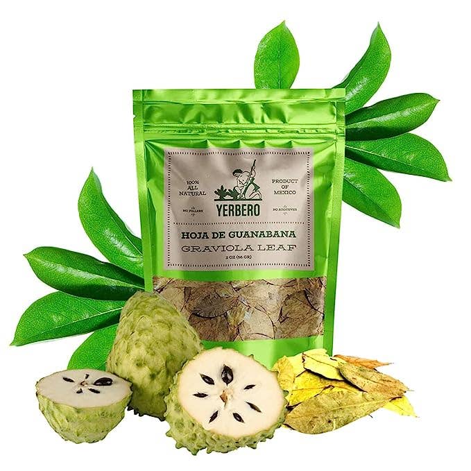 YERBERO – wholesale Loose tea – Yerbero - Te Hoja De Guanabana 2oz (56g) | Graviola Leaf - Whole Soursop Leaves | Stand Alone Resealable Bag1