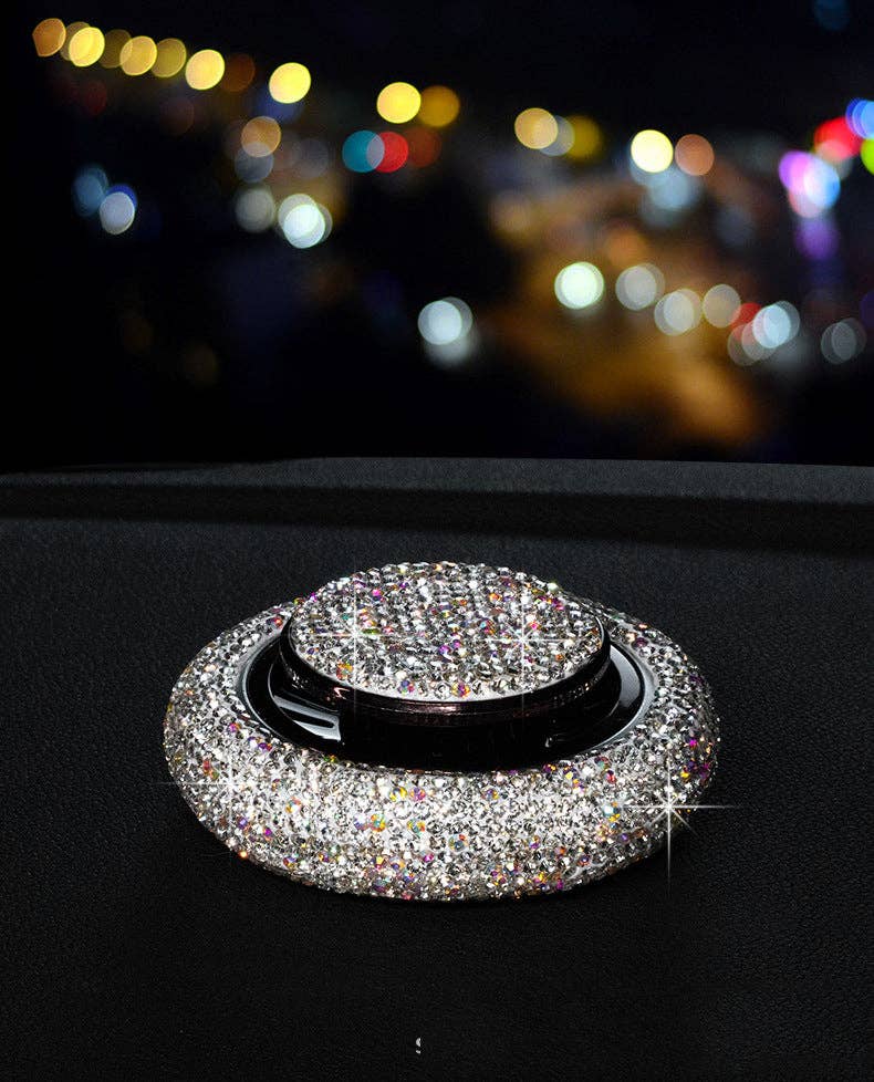 White Car Accessories - Ceramic Rhinestone Scent Container MIS0544 for wholesale on Faire3