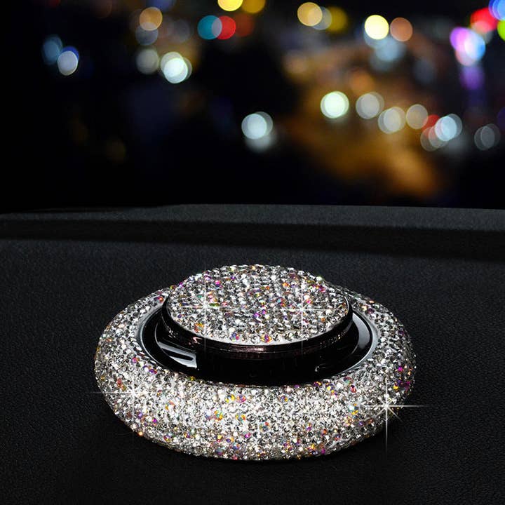White Car Accessories - Ceramic Rhinestone Scent Container MIS0544 for wholesale on Faire3