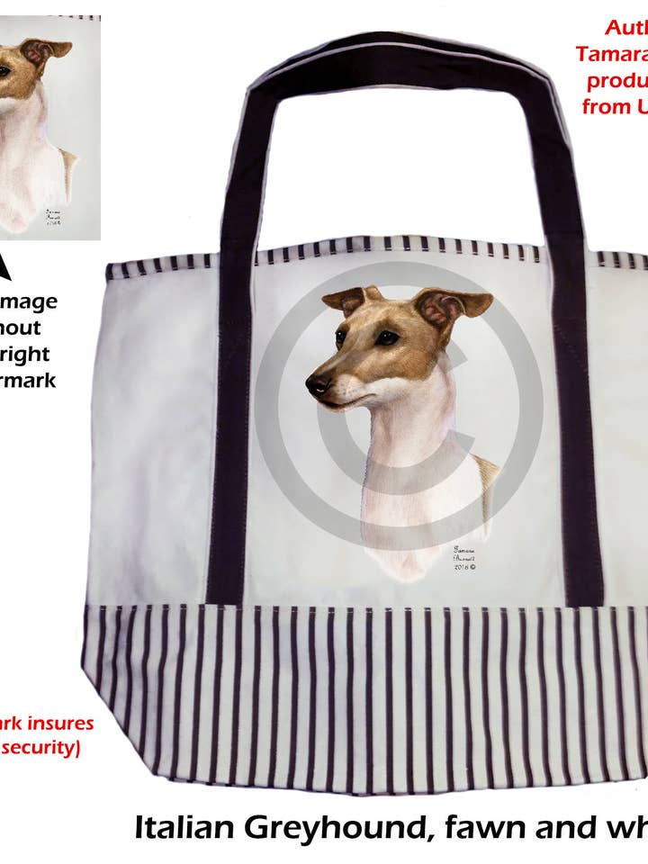 Borsa per cani, motivo: levriero italiano, colore: bianco per la vendita all'ingrosso da parte di Pet Gifts USA, LLC