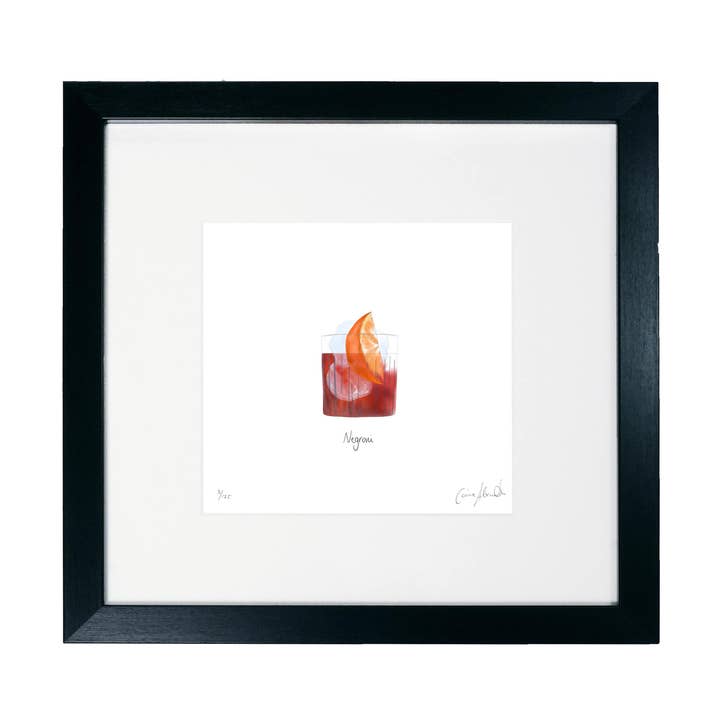 Negroni - Lámina de cóctel enmarcada de edición limitada - Cocina para venta al por mayor de Corinne Alexander