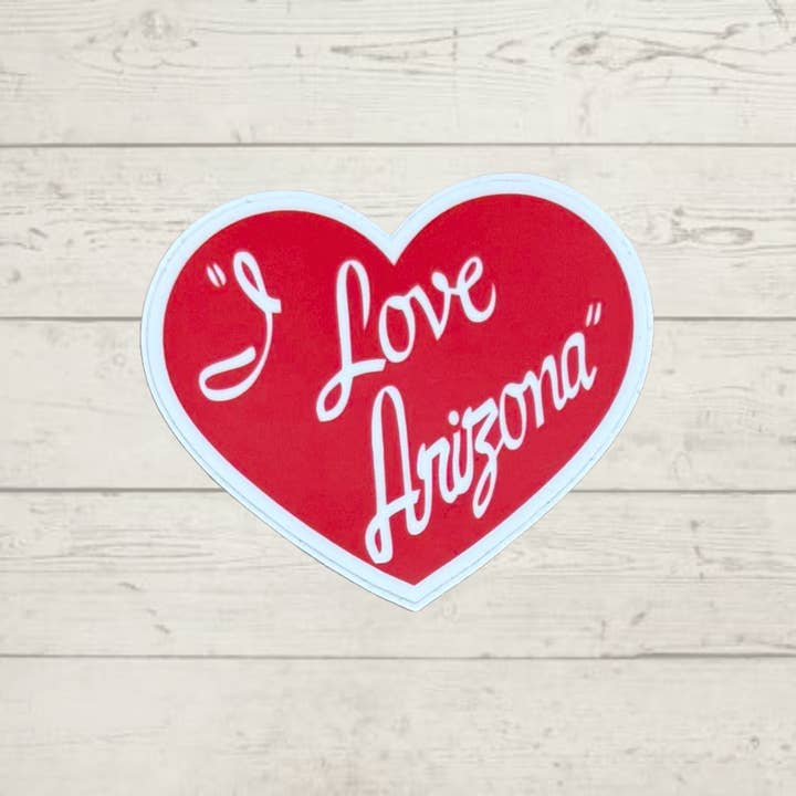 "Jeg elsker Arizona" Hjerteklistermærke for engroshandel hos Cardinal Souvenirs