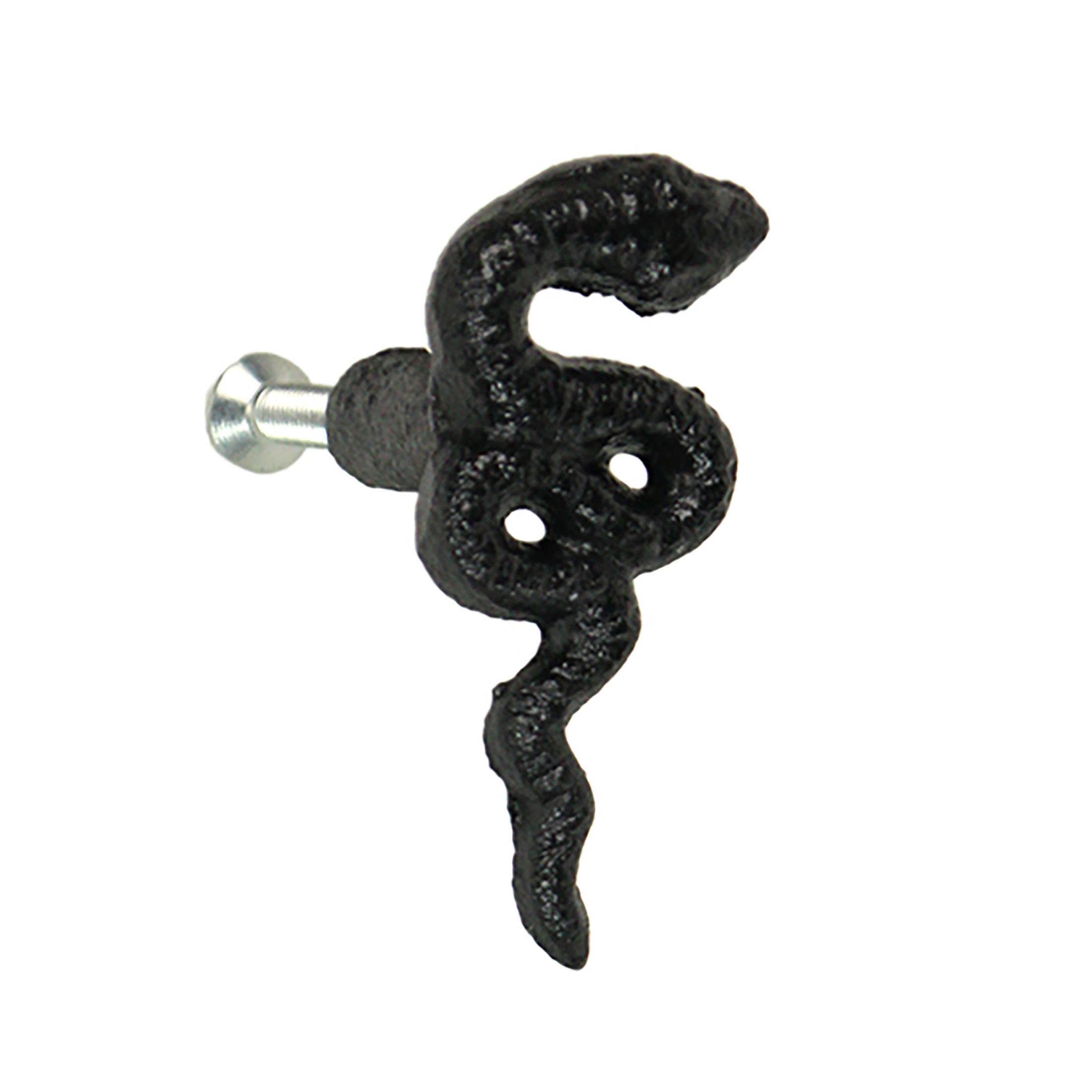 Zeckos - Wholesale Knob/Pull - Gothic Black Cast Iron Snake Drawer Knobs 6 Piece Set3