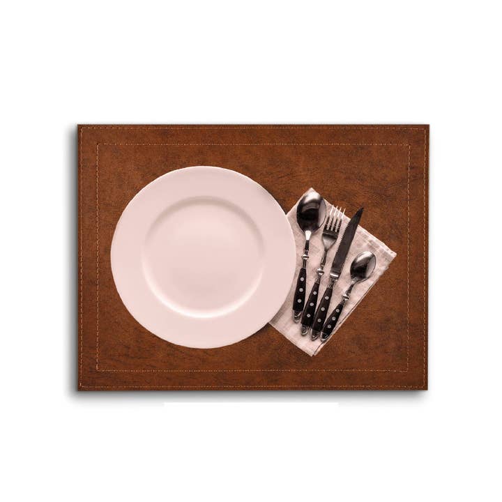 DAVANTI - Wholesale Placemat - Placemats Classic Luxe Faux Leather & Copper