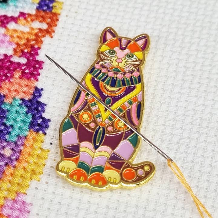 Mandala Cat Needle Minder for Cross Stitch & Embroidery for wholesale by Meloca Designs