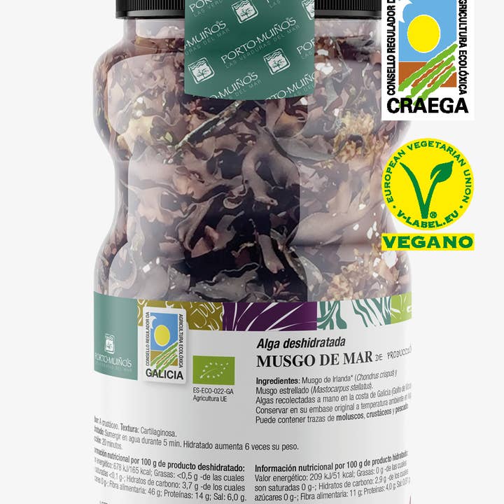 Porto-Muiños SL – Großhandel Getrocknetes/dehydriertes Gemüse – PET-Algen ganzes dehydriertes Seemoos ECO 100