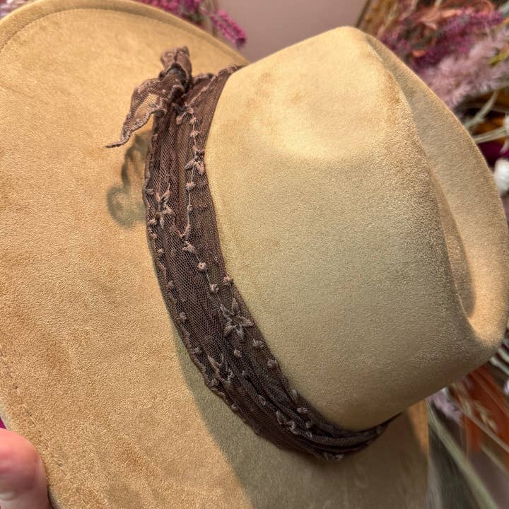 Wildflowers and Barley – Acessório de chapéu - Mulher por atacado – Faixa de Chapéu de Renda Elástica-Estrela3