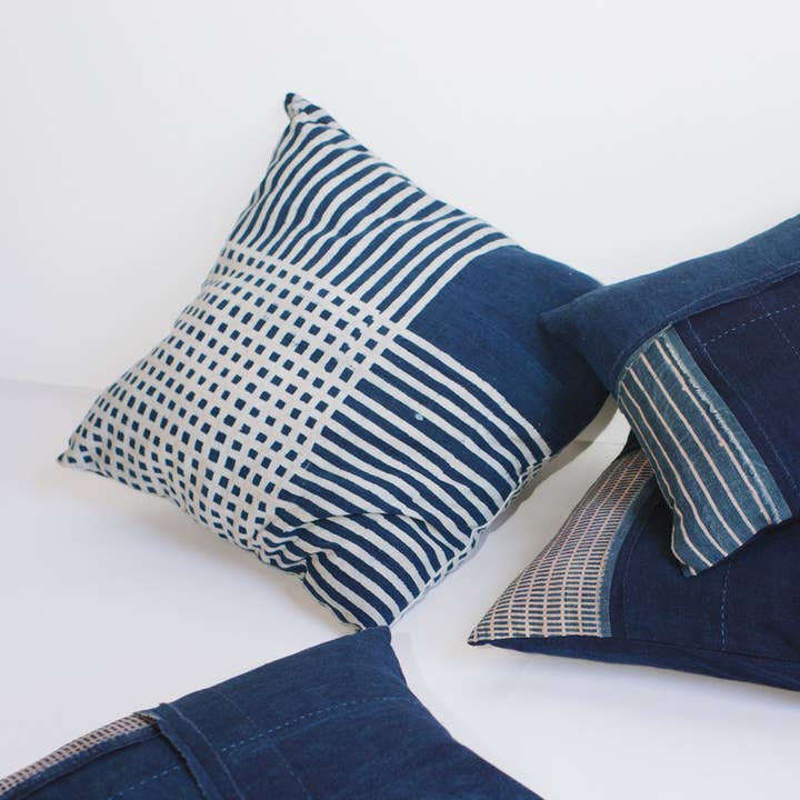 Funda de cojín cuadrada grande - Rayas gruesas para venta al por mayor de Handwork Studio