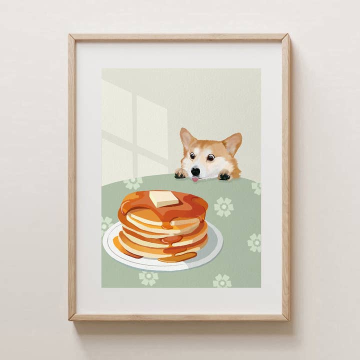 Lámina artística Corgi Pancakes para venta al por mayor de Pawssionate Art
