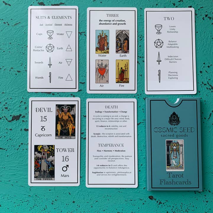 Lær at læse Tarot! FLASHKORT for engroshandel hos Cosmic Seed Sacred Goods